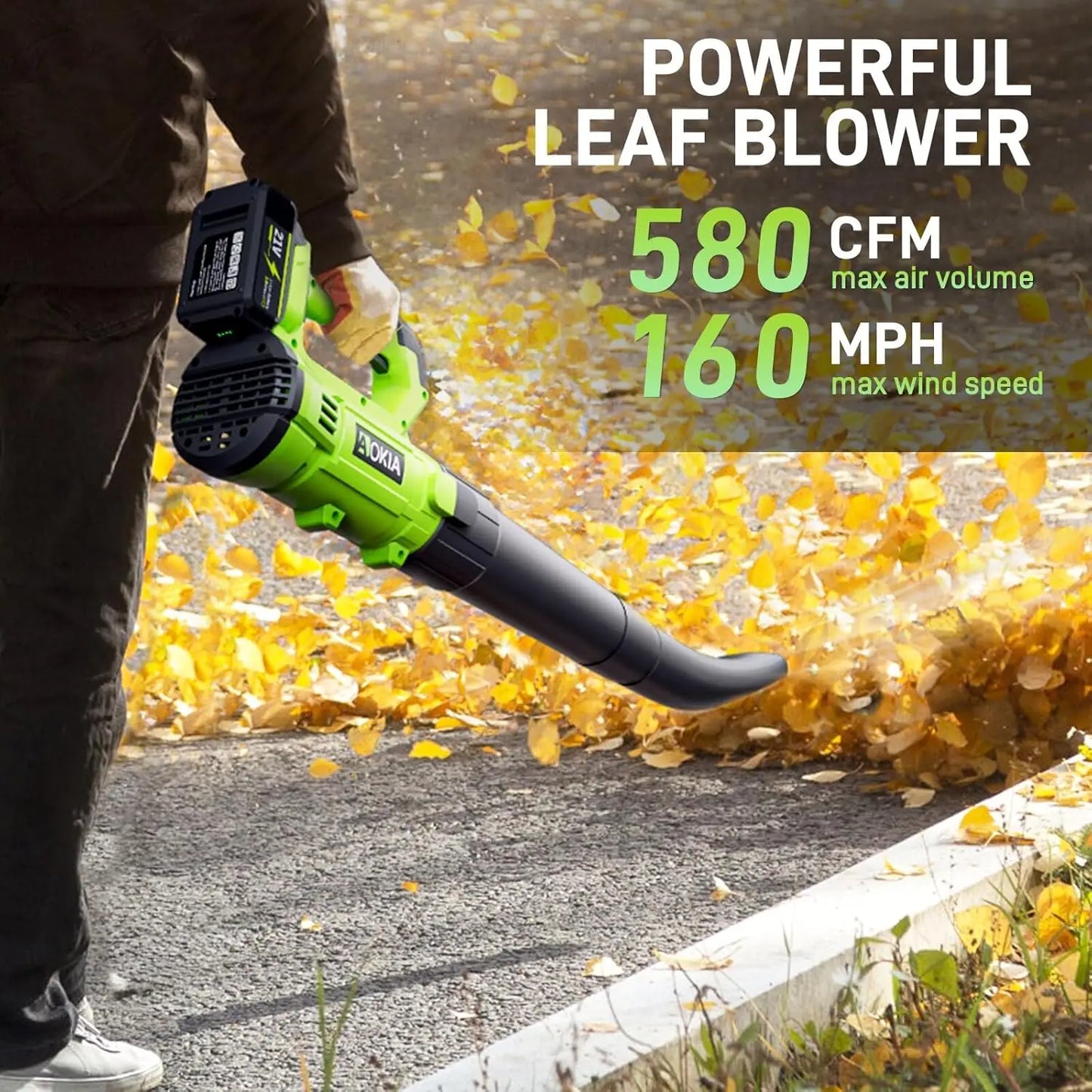 Cordless Leaf Blower 6-Speed Electric Lightweight Turbo Motor