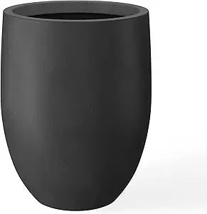 Kante Snow White Concrete Tall Planter with Drainage Hole