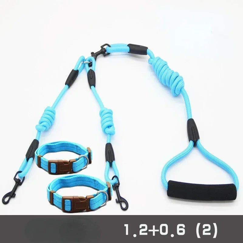 Guangdong Double Nylon Dog Leash With Twin Coupler