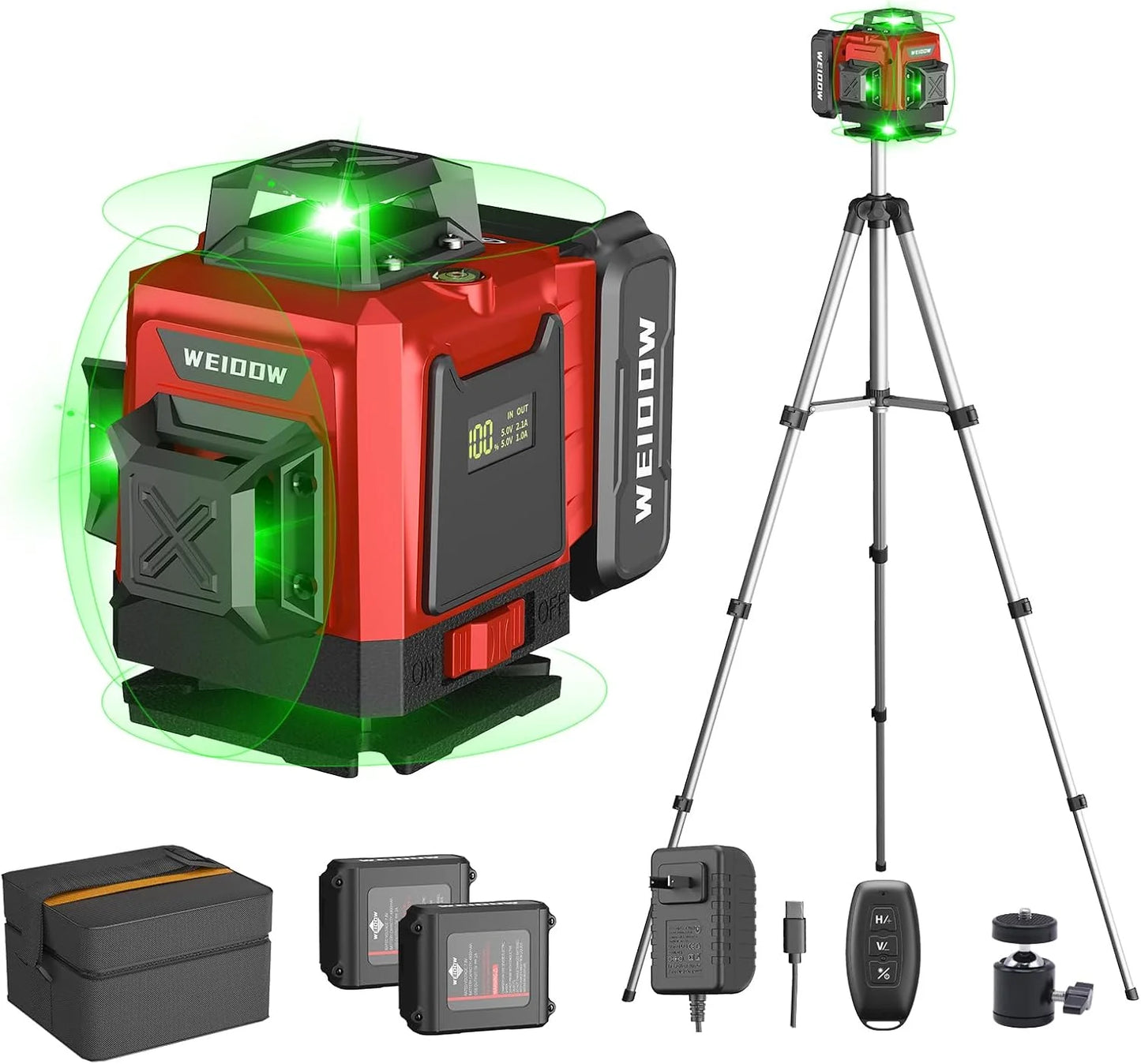 WEIDDW 4D 16 Lines Laser Level With Tripod Leveling 360