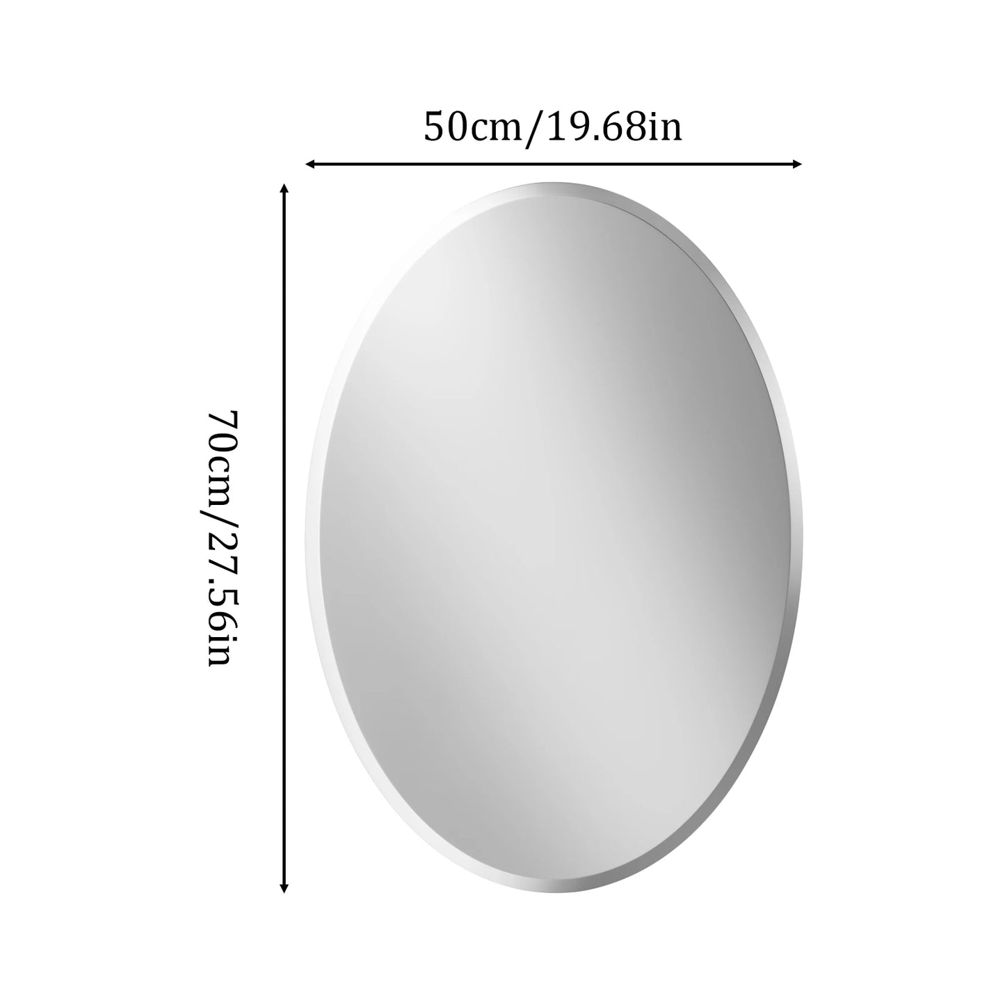 Hign-concerned Oval Frameless Bathroom Mirror Beveled Edge
