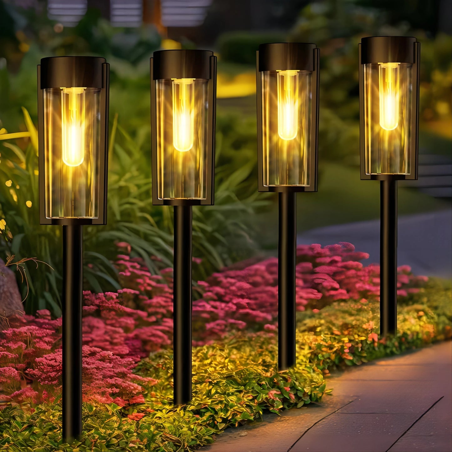 Upgraded Solar Pathway Lights 6/12 Pack for Outdoor Use