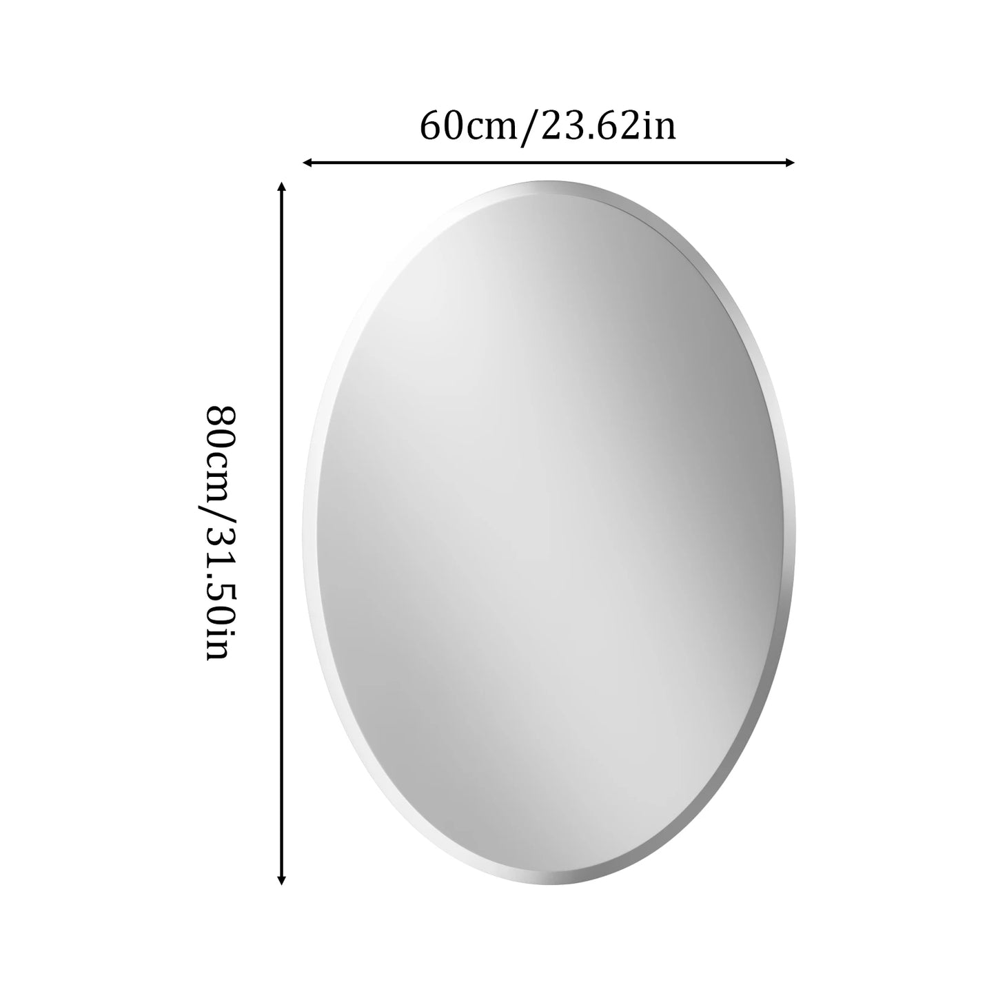 Hign-concerned Oval Frameless Bathroom Mirror Beveled Edge