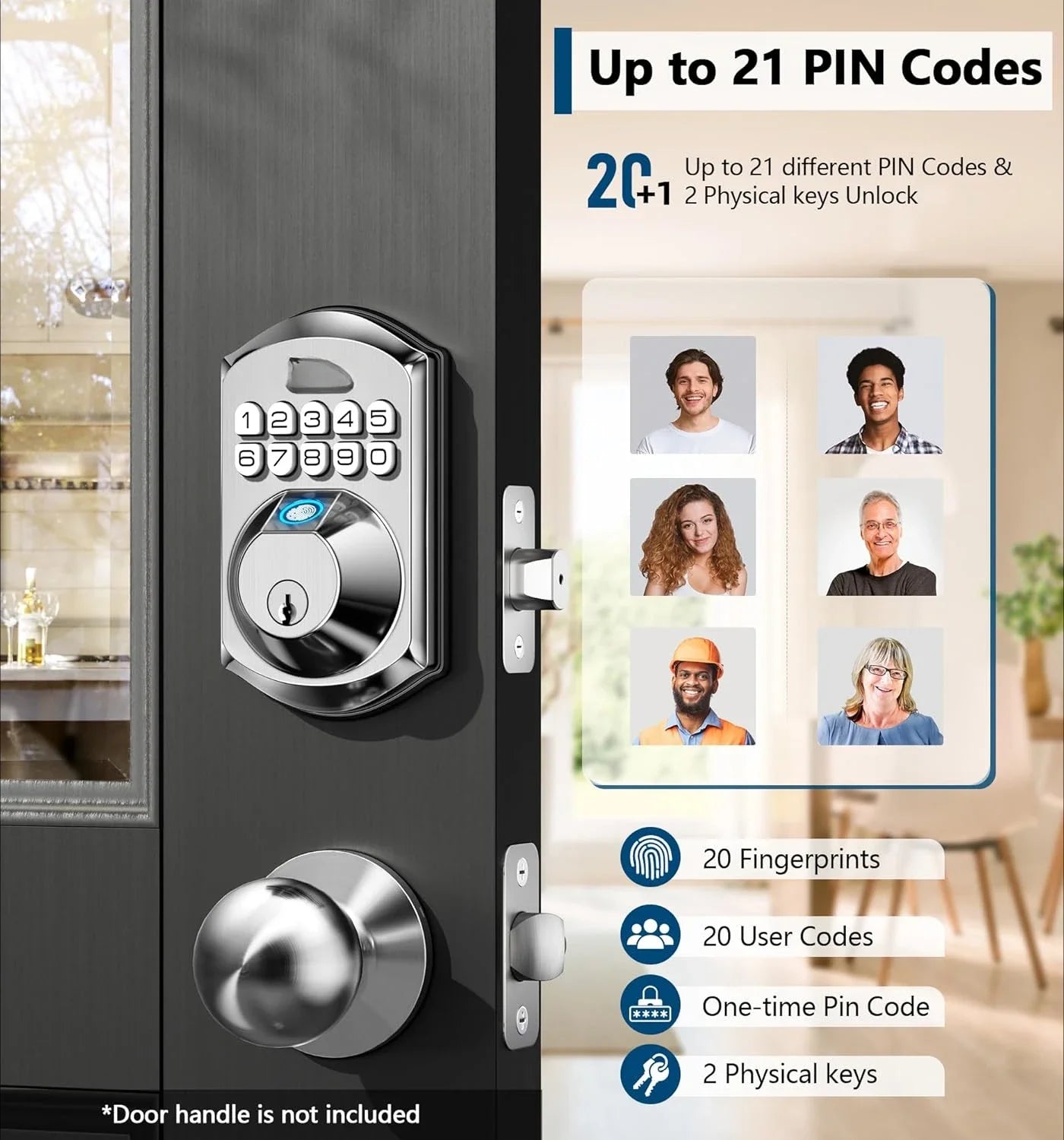 Keyless Entry Electronic Deadbolt Lock with Keypad for Front Door