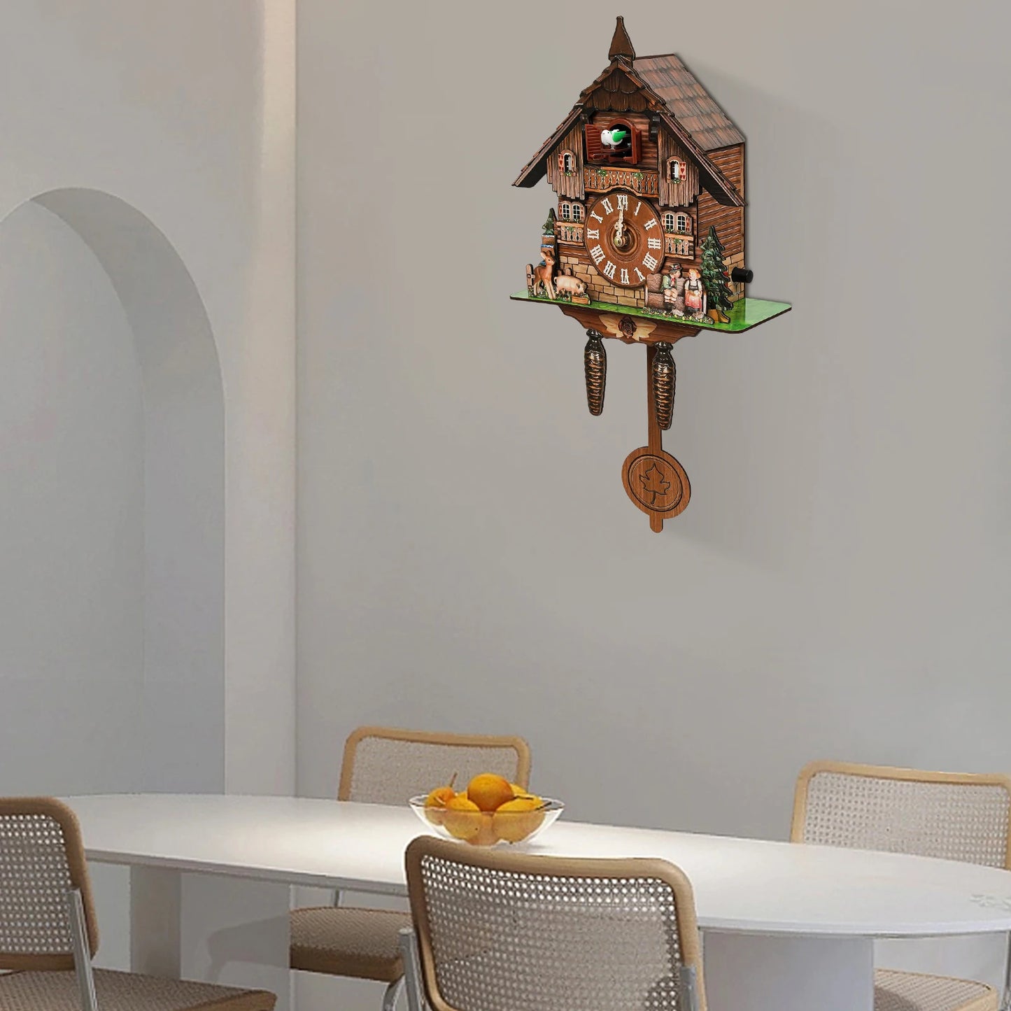 Cuckoo Wall Clock Bird Clock With Swing Alarm Timepiece