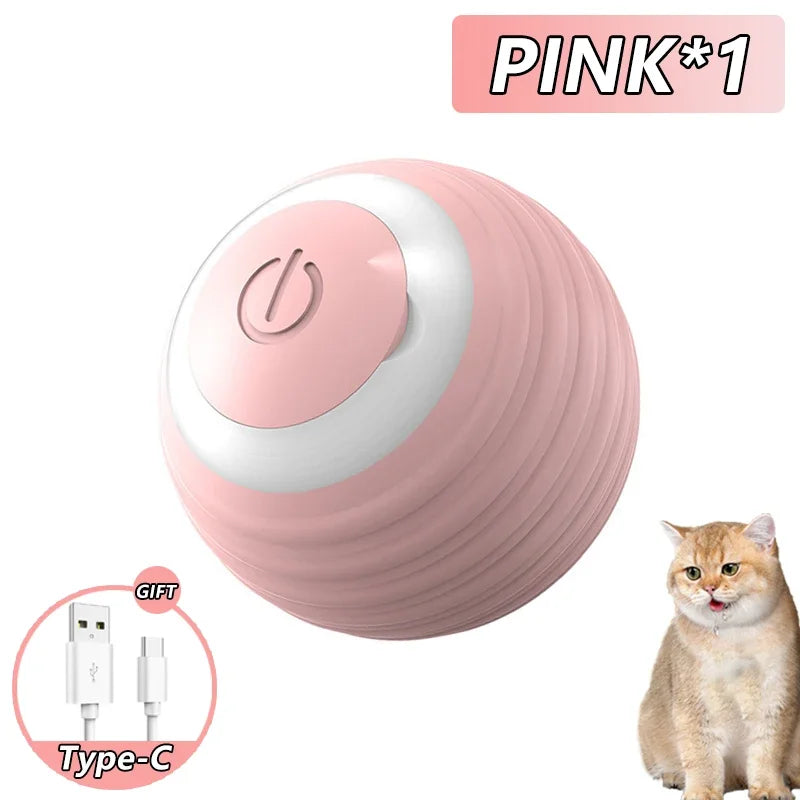 Smart Rechargeable Cat Interactive Rolling Ball Toy with Tail