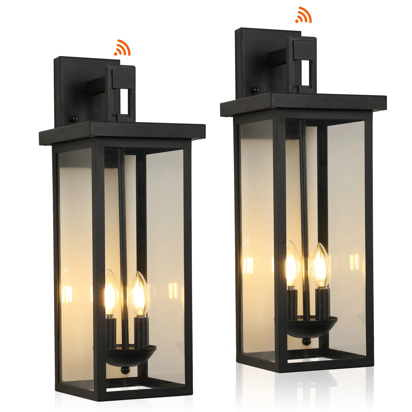 Outdoor Wall Lantern Dusk To Dawn Sensor Matte Black Finish
