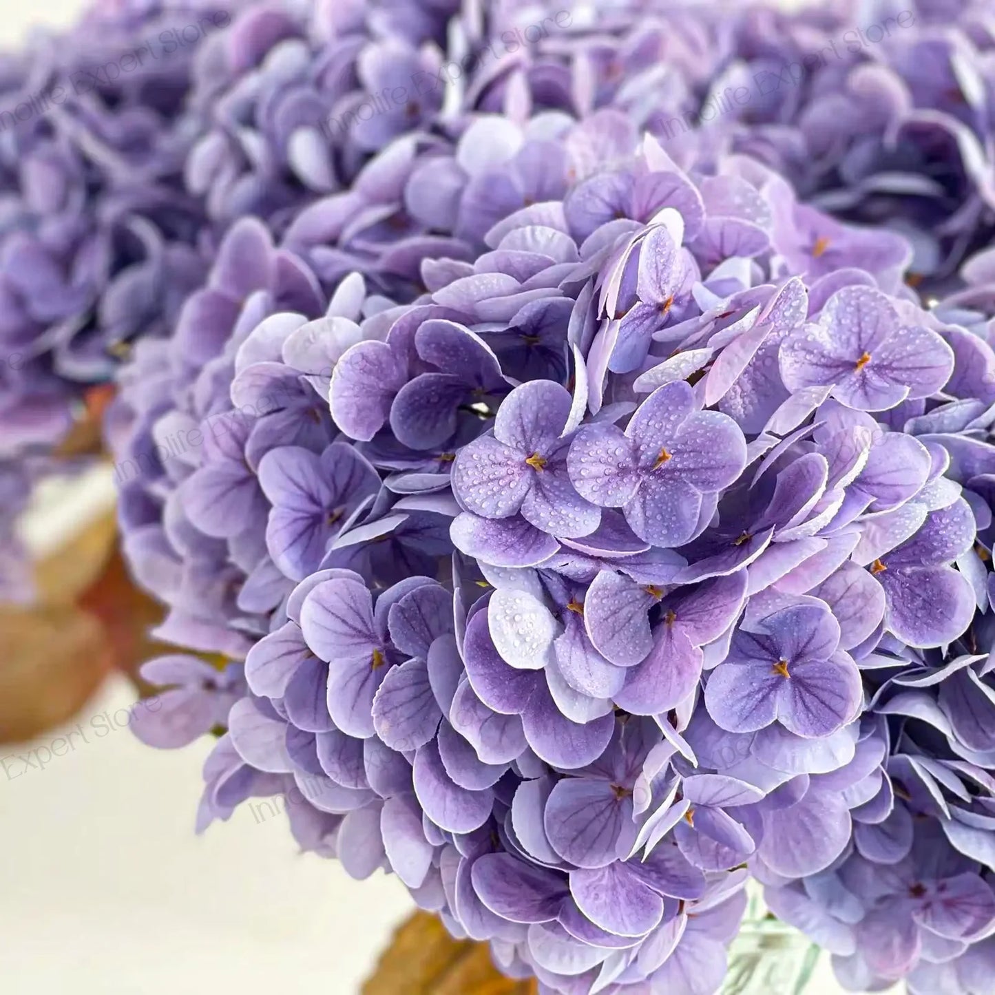 2 to 8 Pieces Artificial Hydrangeas 21 Inch Real Touch Latex Faux Hydrangea for Party Wedding Home Decor Outdoor Bouquet