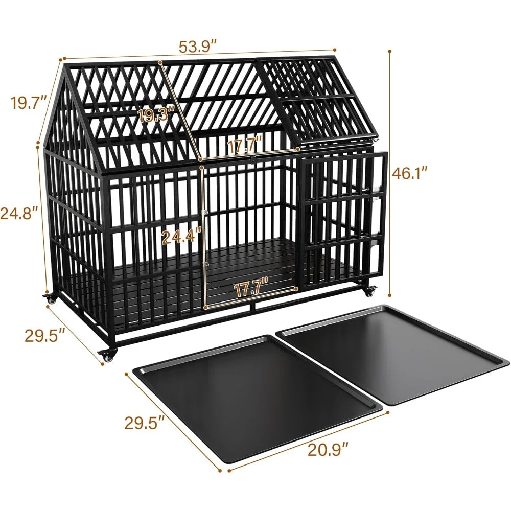 DAFIFY Heavy Duty Dog Crate Indestructible Metal Kennel
