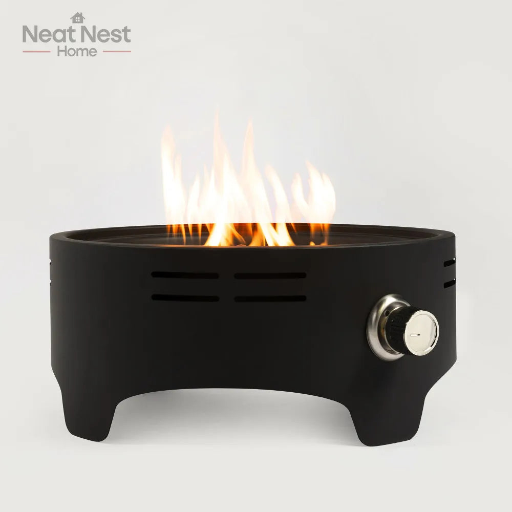 Portable 15 Inch Tabletop Fire Pit for Camping and Patio Use