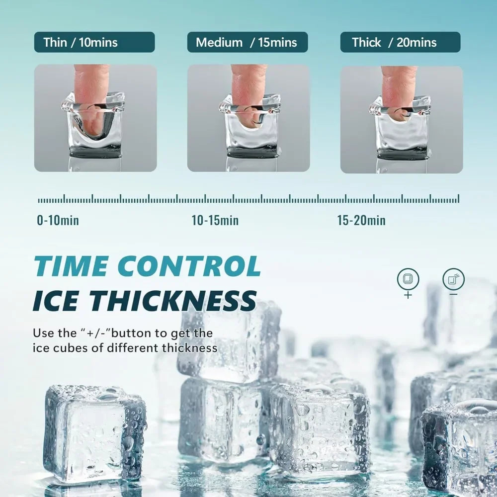 Portable Ice Cube Maker Machine 45Lbs Per Day Perfect for Home