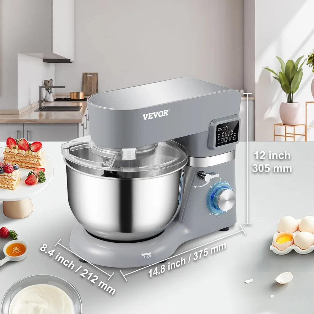 5.8 Qt Stand Mixer with Stainless Steel Bowl and LCD Control