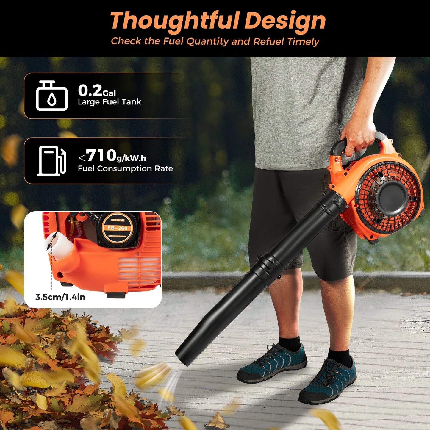 Bymaocar Handheld Gas Leaf Blower for Debris Cleaning