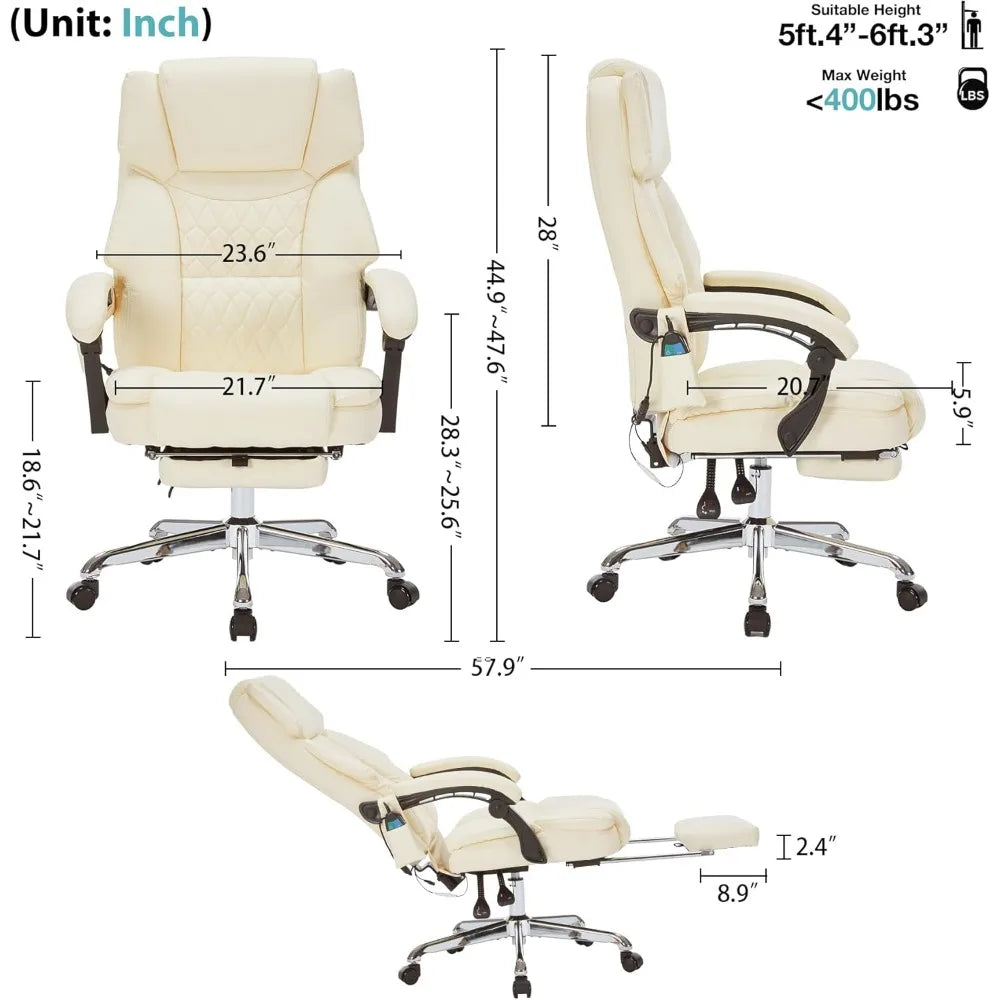 MKDK Massage Office Chair with Foot Rest and Vibration