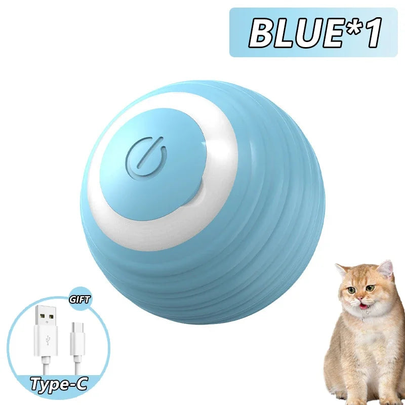 Smart Rechargeable Cat Interactive Rolling Ball Toy with Tail