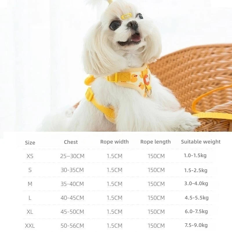 Guangdong Cartoon Duck Adjustable Dog Harness Leash Set