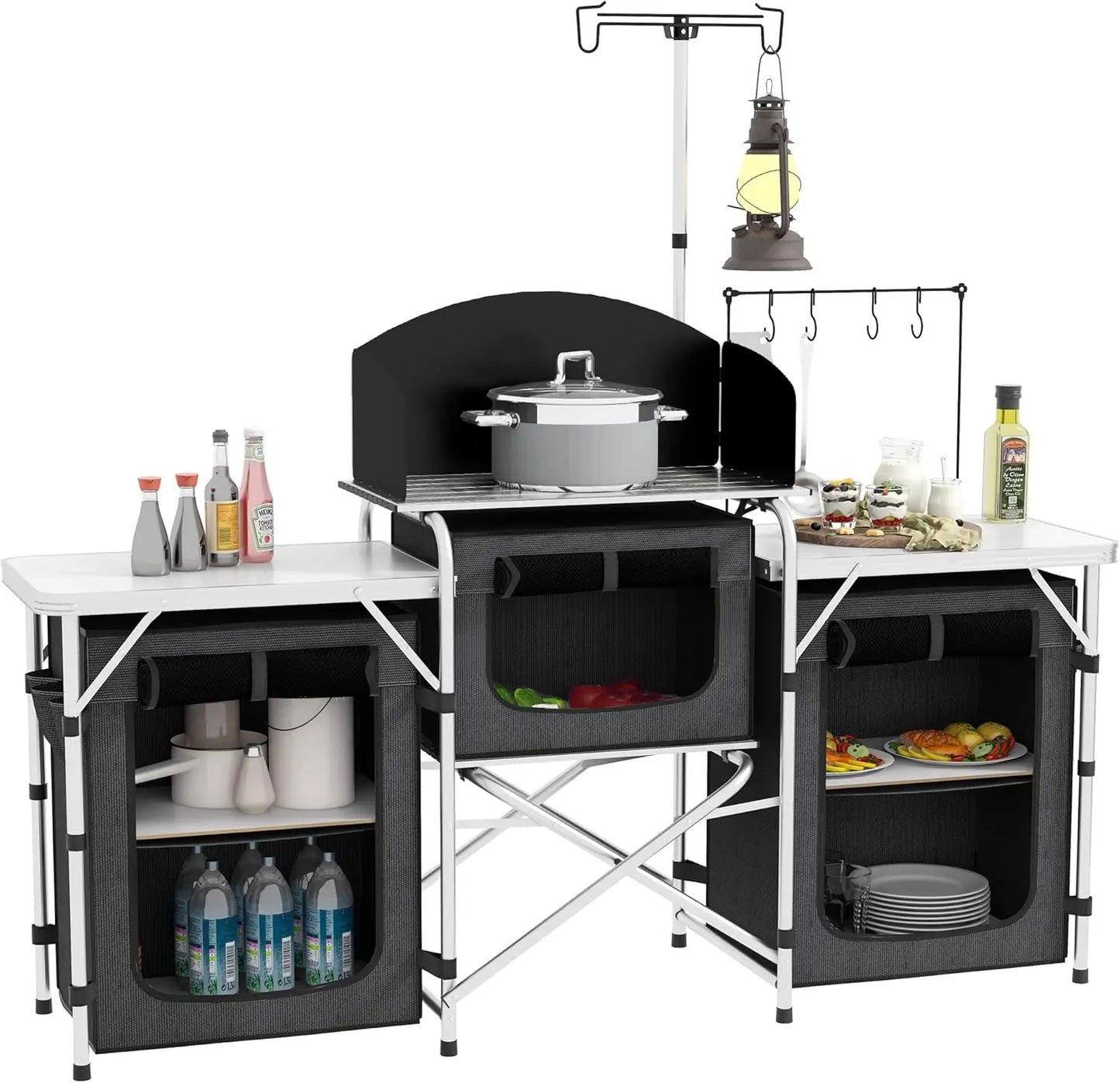 Portable Aluminum Camping Kitchen Table with Carrying Bag