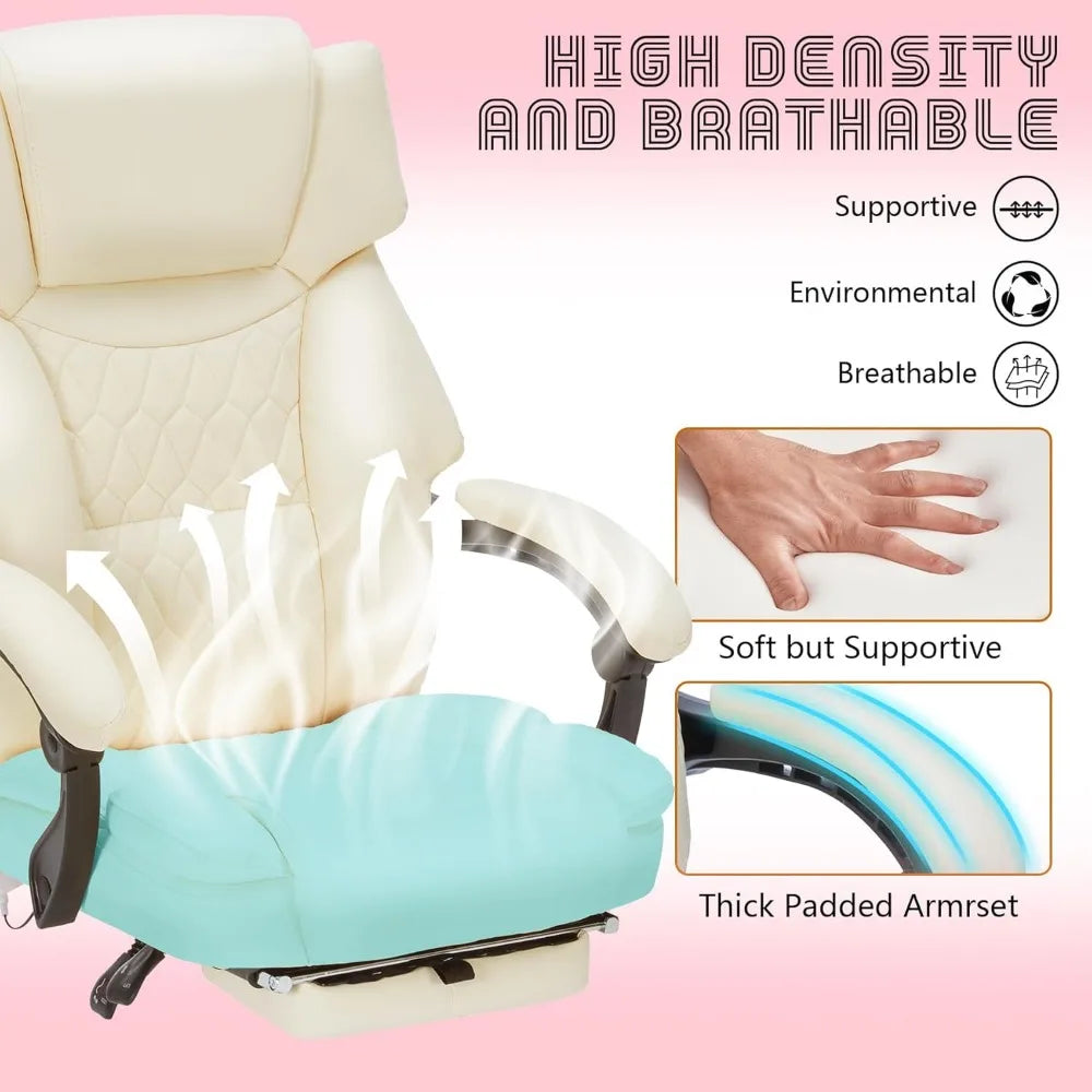 MKDK Massage Office Chair with Foot Rest and Vibration