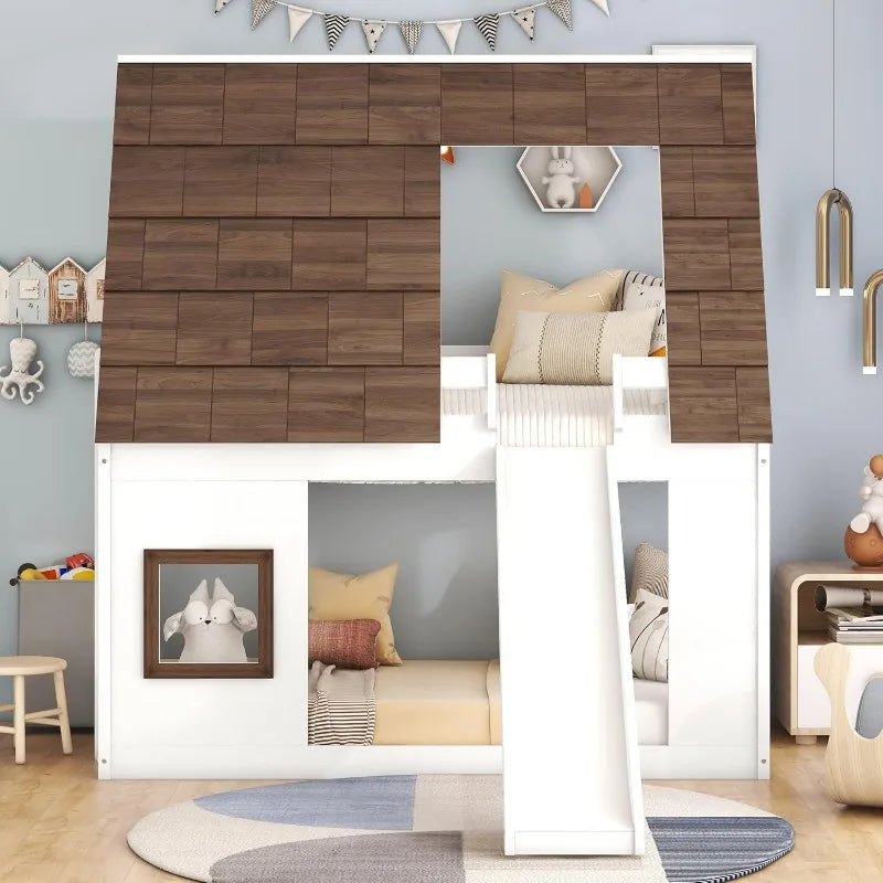 Twin Over Twin House Bunk Bed Frame by NoEnName