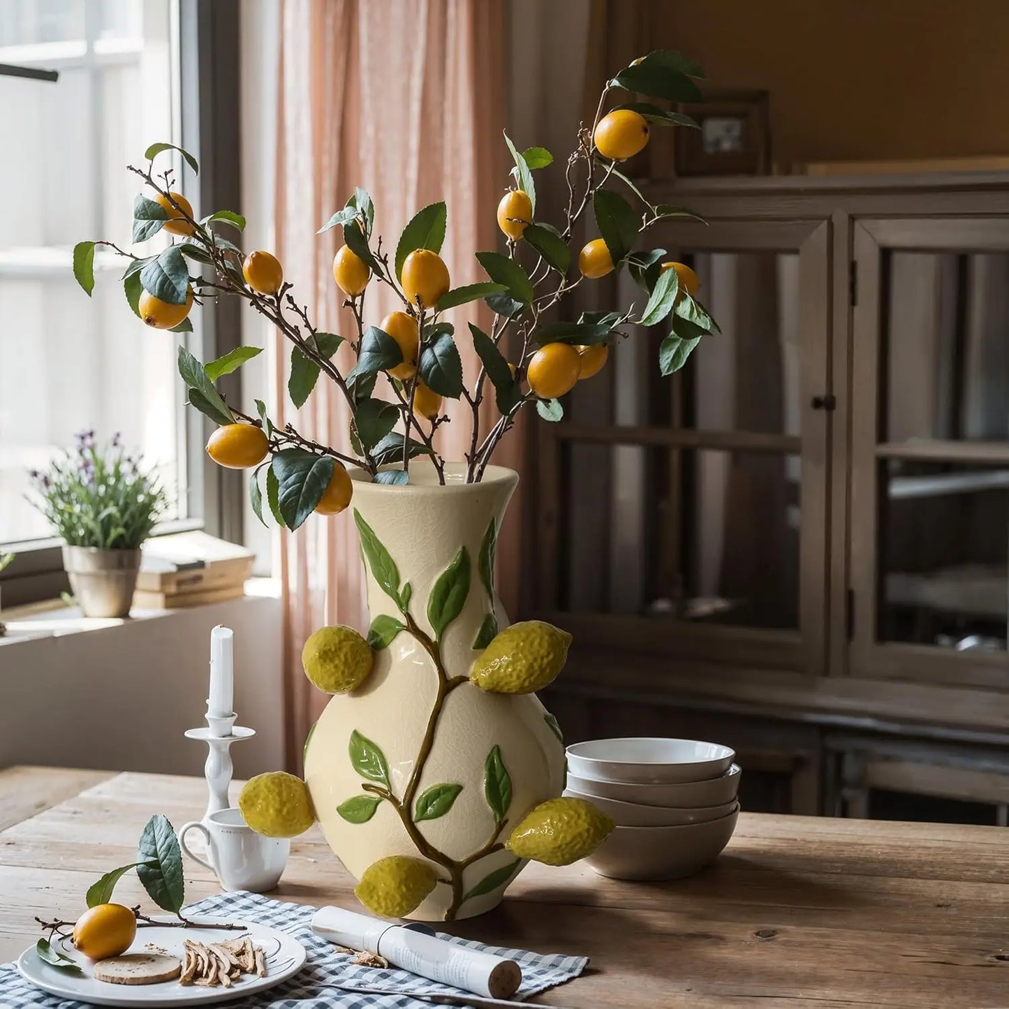 Unique Ceramic Flower Vase with Strawberry Design for Home Decor
