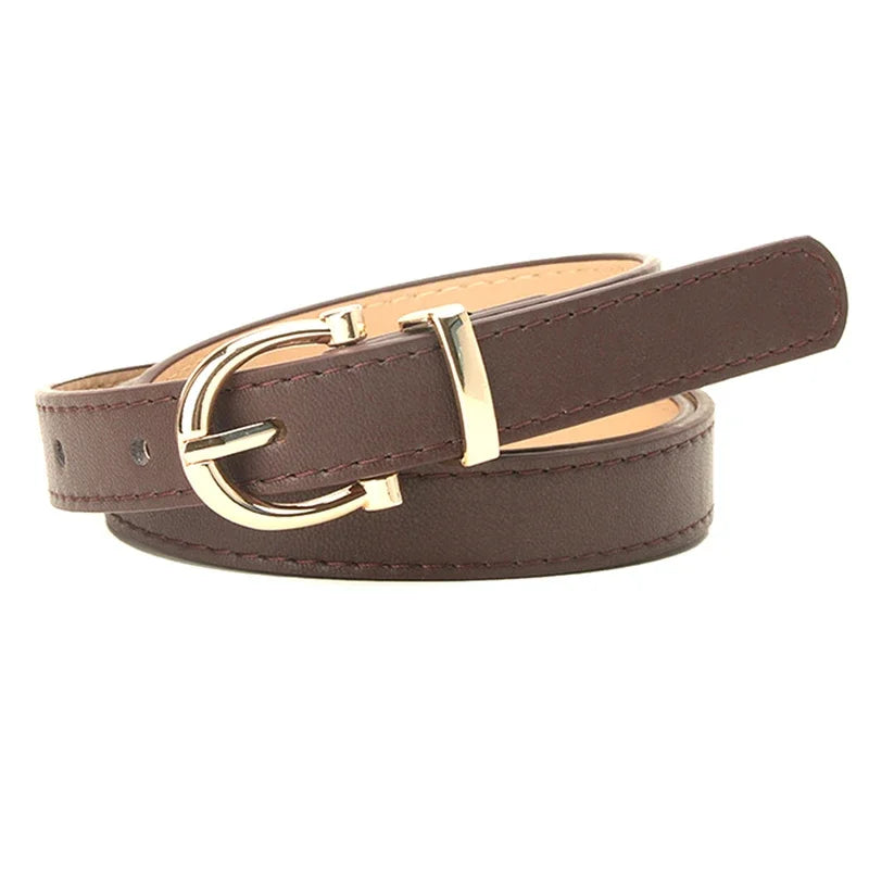 Classic PU Leather Women Belt Buckle Waist Dress Accessory
