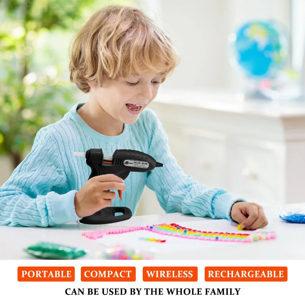 Cordless Hot Melt Glue Gun with 30 Mini Glue Sticks for DIY