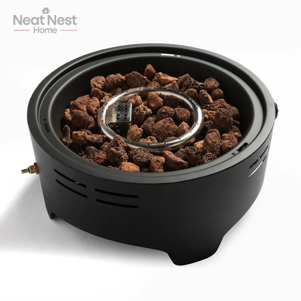 Portable 15 Inch Tabletop Fire Pit for Camping and Patio Use