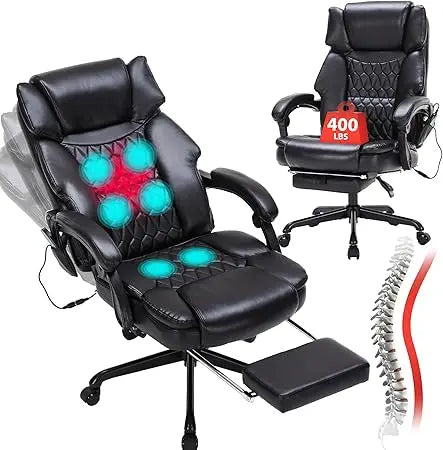 MKDK Massage Office Chair with Foot Rest and Vibration