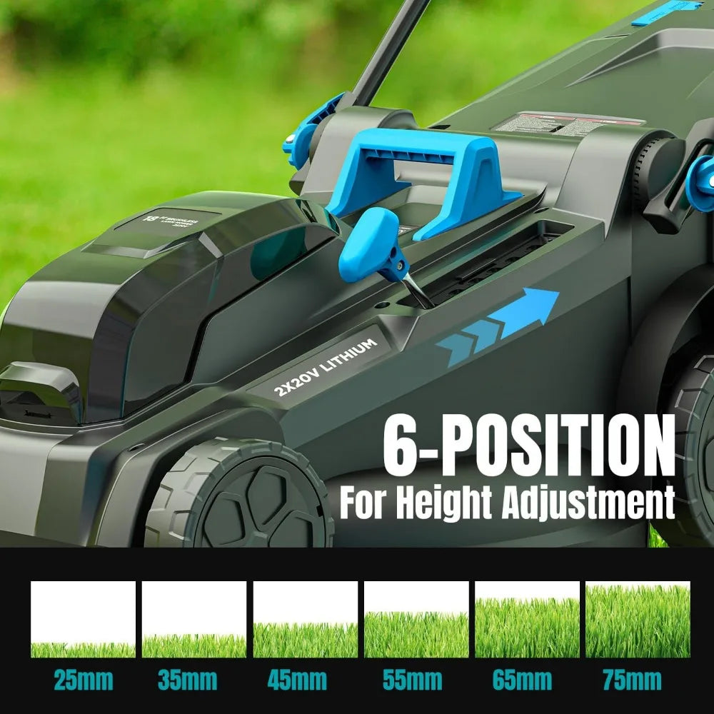 Self-Propelled Cordless Lawn Mower with Height Adjustment 18 Inch
