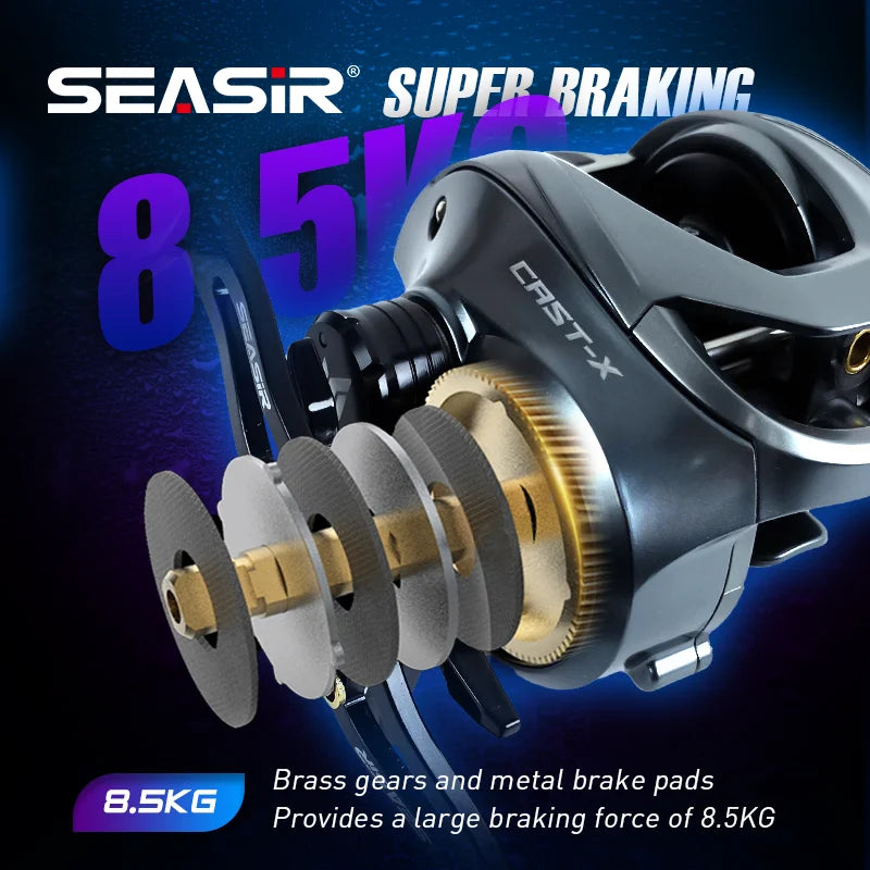 SeaSir Cast X Baitcasting Reel 7.3 To 1 Gear Ratio