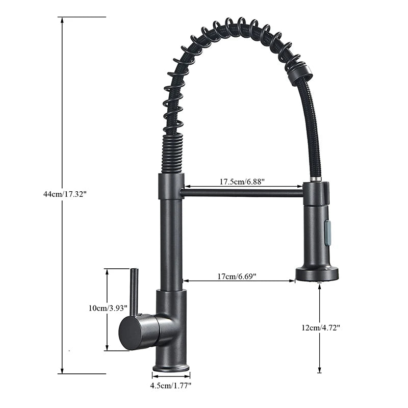 SAFLIHCAR Brass Pulldown Kitchen Sink Faucet Hot Cold Water