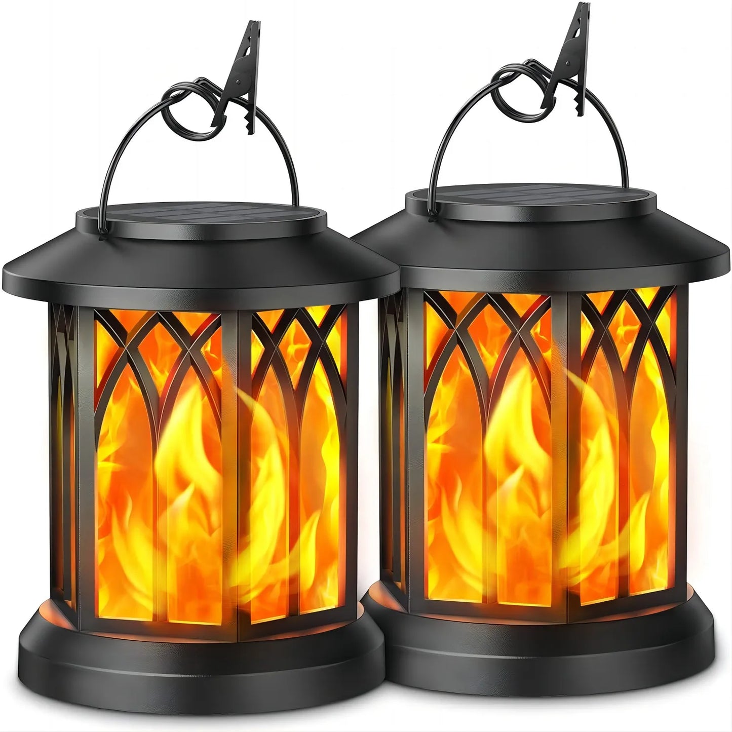 KPSTEK Solar Lanterns Flickering Flame Outdoor Lights