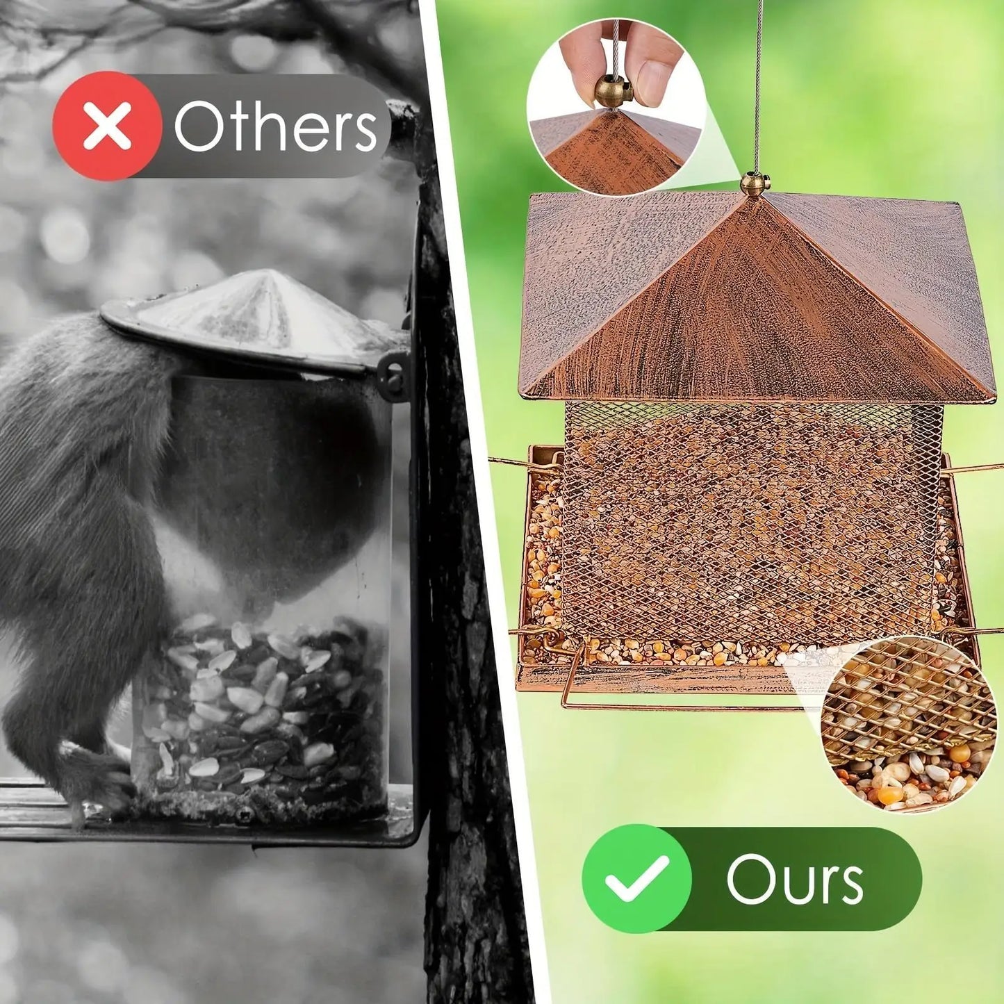 Hign Concerned Outdoor Heavy Duty Anti Squirrel Bird Feeder