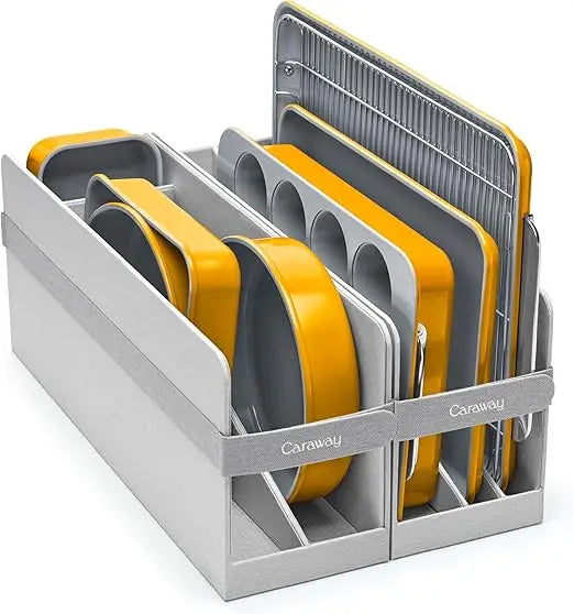 XMSJ Nonstick Ceramic Bakeware Set with Cooling Rack and Storage