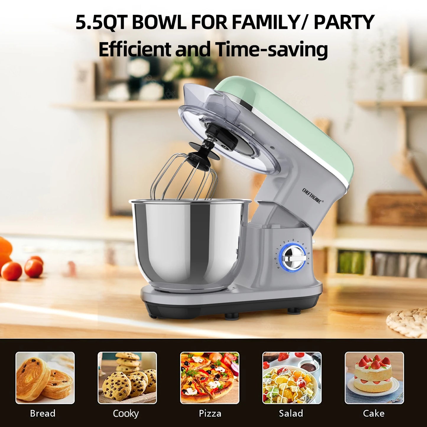 Cheftronic Stand Mixer 5.5QT Tilt-Head Electric Appliance