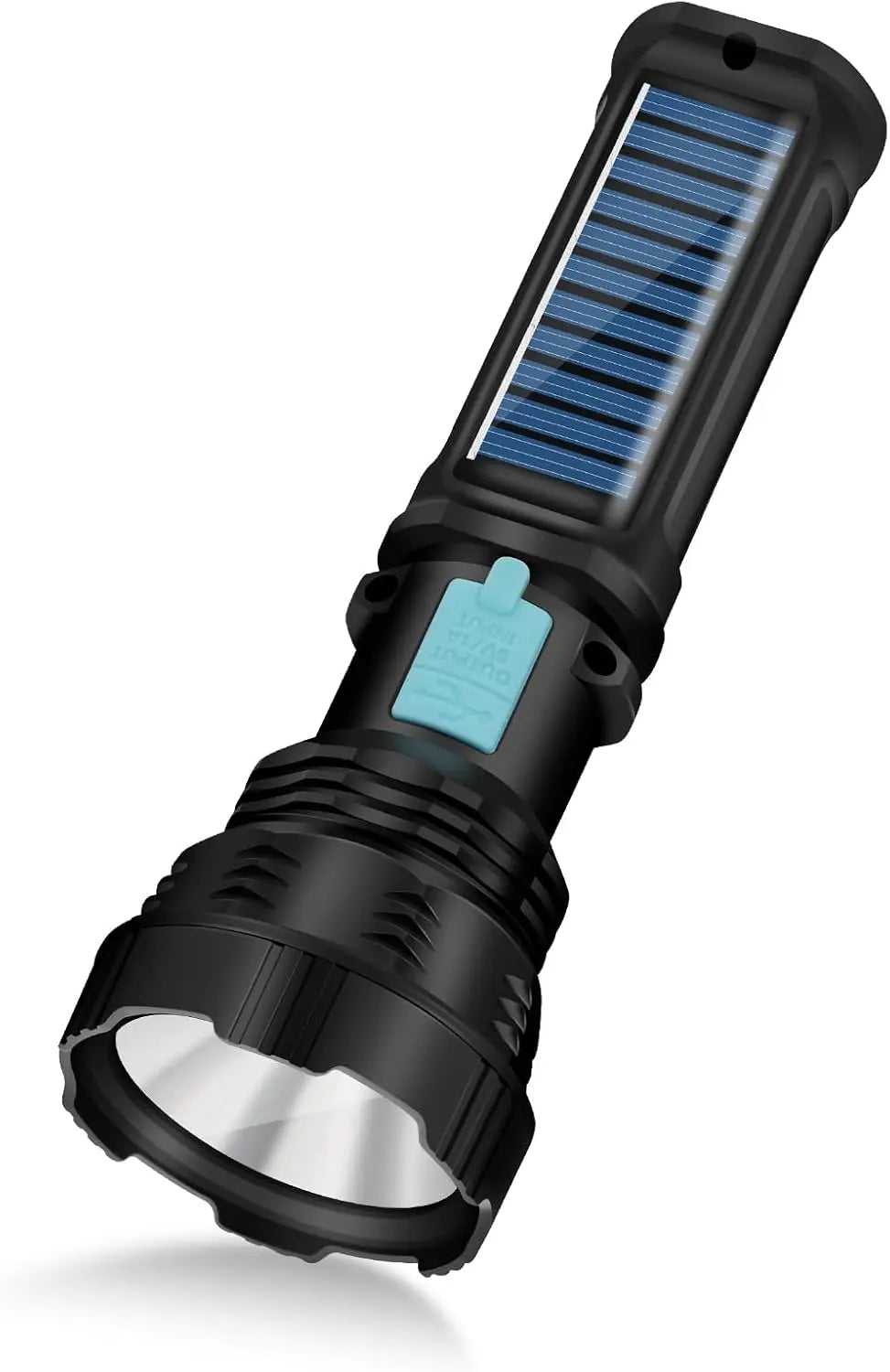 Electric Solar Handheld Flashlight With 2000mAh Battery