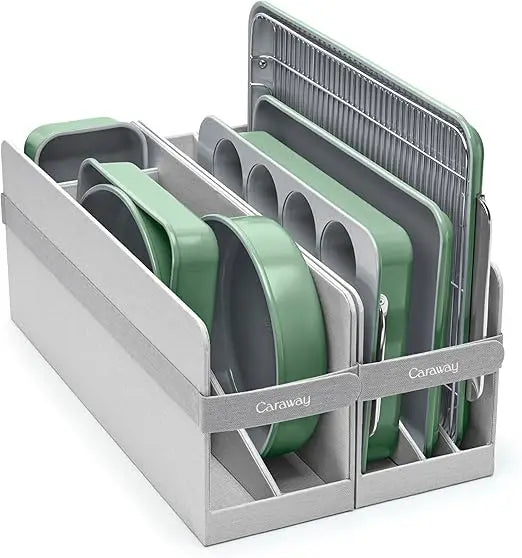 XMSJ Nonstick Ceramic Bakeware Set with Cooling Rack and Storage