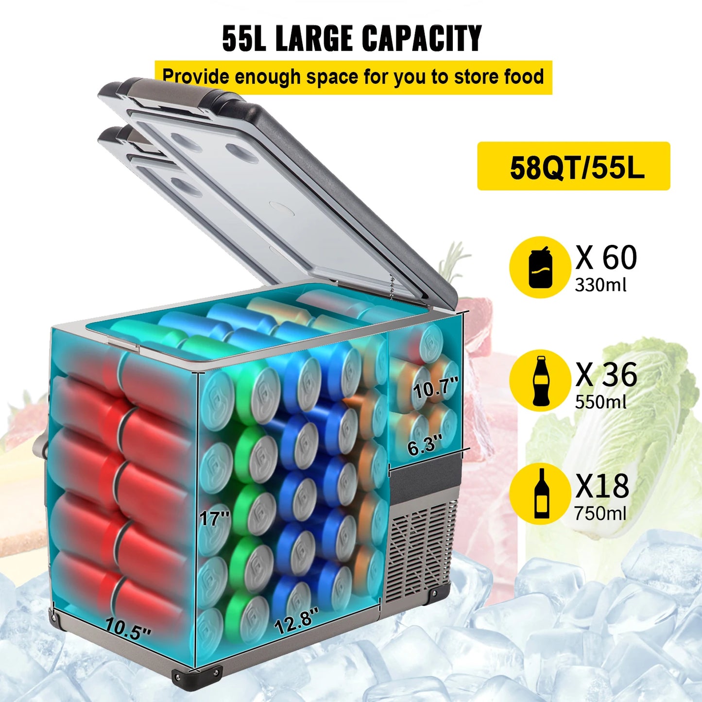 Portable Car Refrigerator Mini Fridge Freezer Compressor Cooler