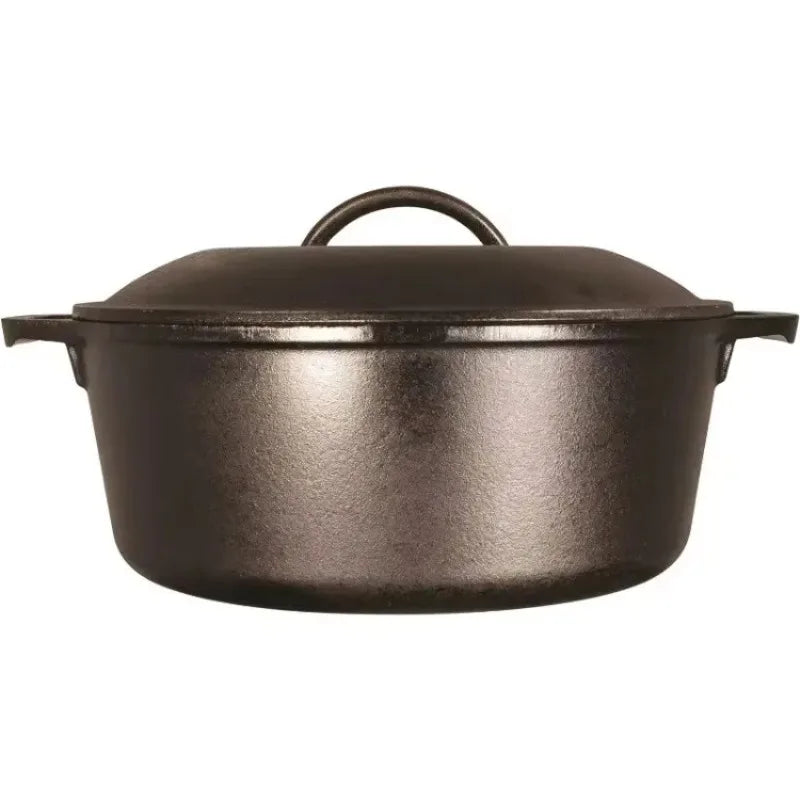 Innovative 7 Quart Pre-Seasoned Cast Iron Dutch Oven Black