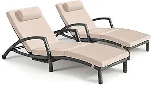 Tangxu Outdoor Wicker Chaise Lounge Chairs Set of 2