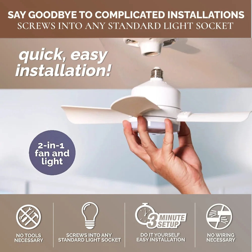 XMSJ Ceiling Fan With Light Remote Control 3 Speeds Indoor
