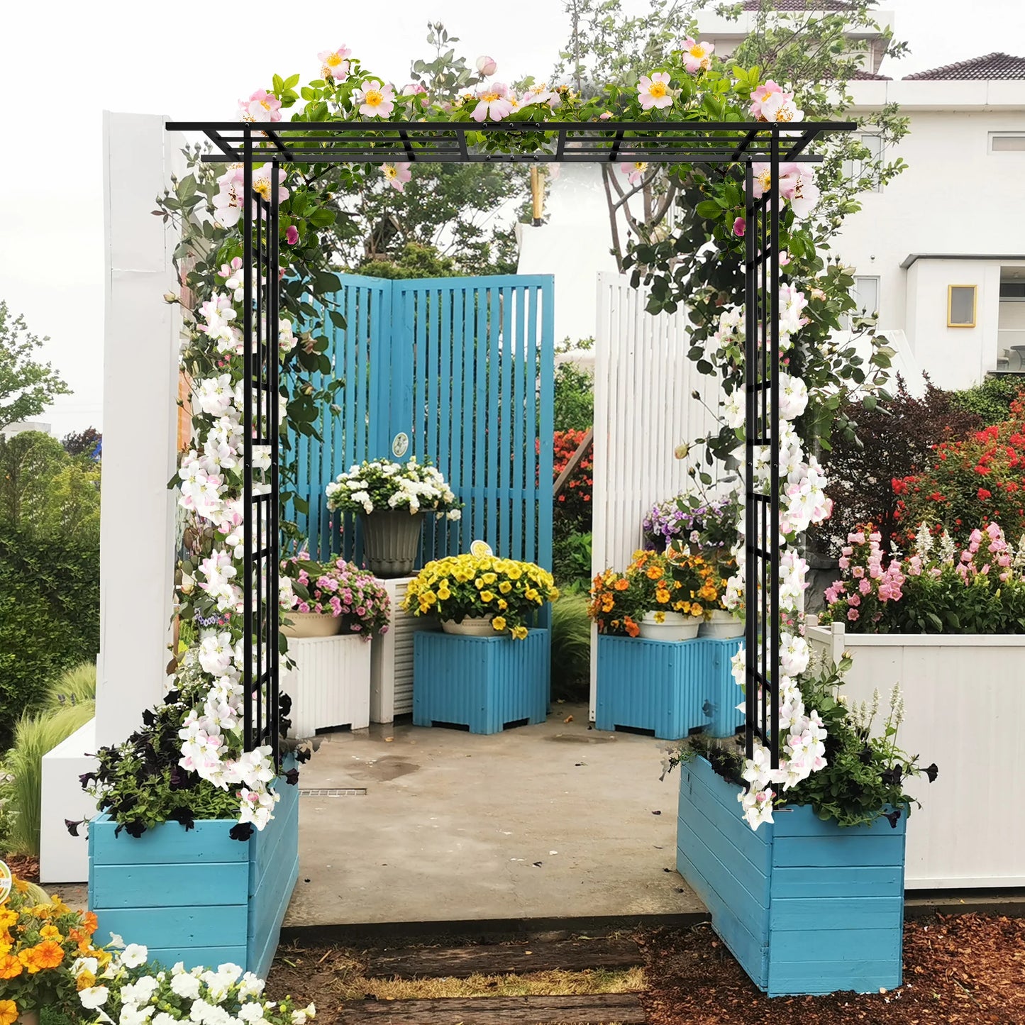 Adjustable Metal Garden Arch for Climbing Plants and Roses