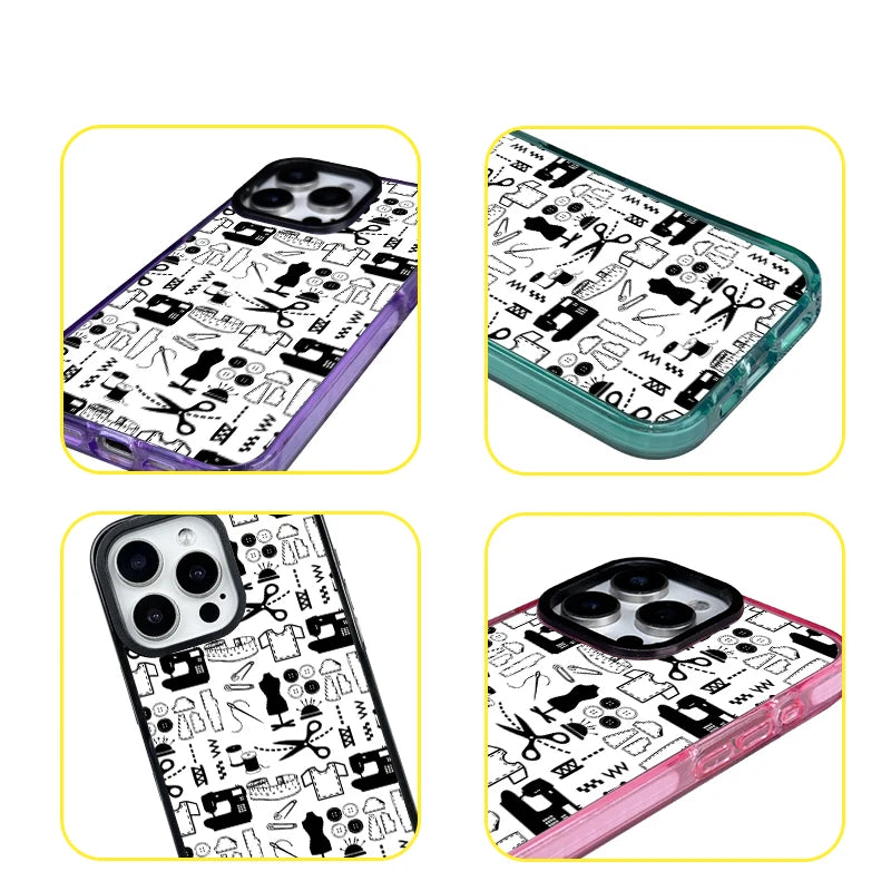 Design Love Sewing Pattern Phone Case For iPhone Pro Max