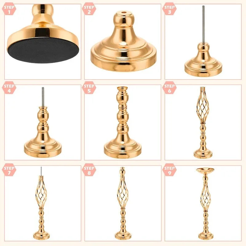20 Pcs Tall Metal Flower Vase Candle Holder Decor