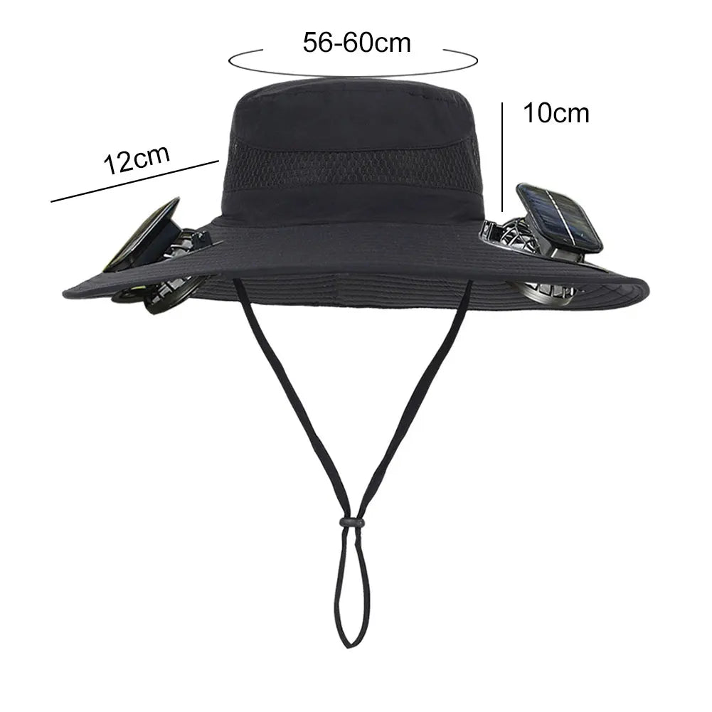 Guangdong Solar Powered Fan Hat UV Protection Wide Brim