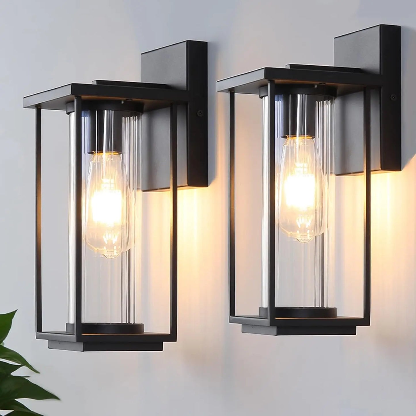 IDEPUS Outdoor Wall Lantern Waterproof Metal Glass