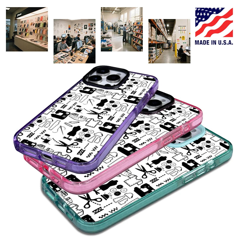 Design Love Sewing Pattern Phone Case For iPhone Pro Max
