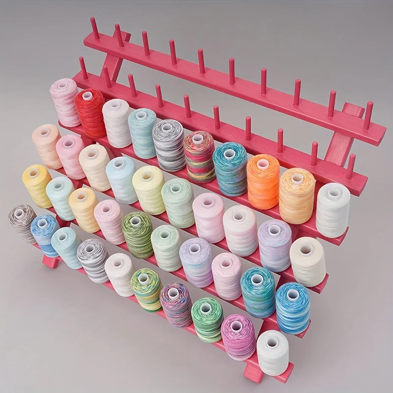 2PCS Wooden Thread Rack for 60 Spools Sewing and Embroidery