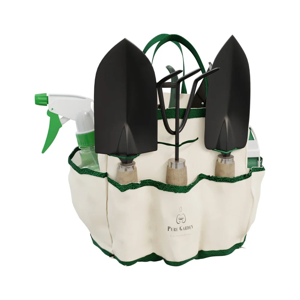 XMSJ 8 Piece Gardening Tool Set with Canvas Tote