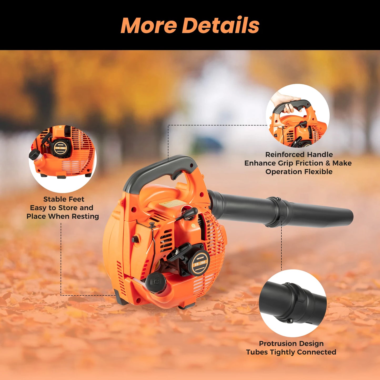 Bymaocar Handheld Gas Leaf Blower for Debris Cleaning